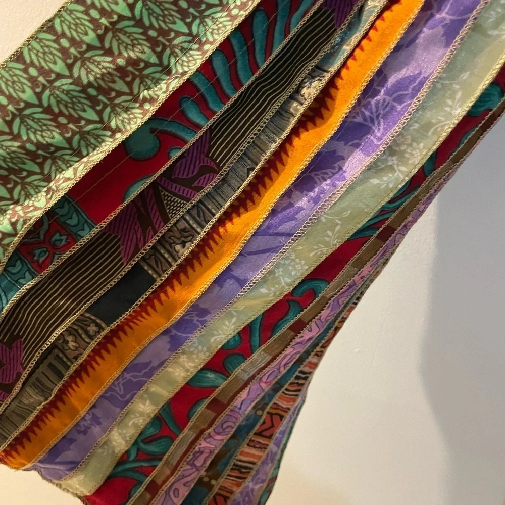 Silk scarf paths of the spirit Colorful 100% silk